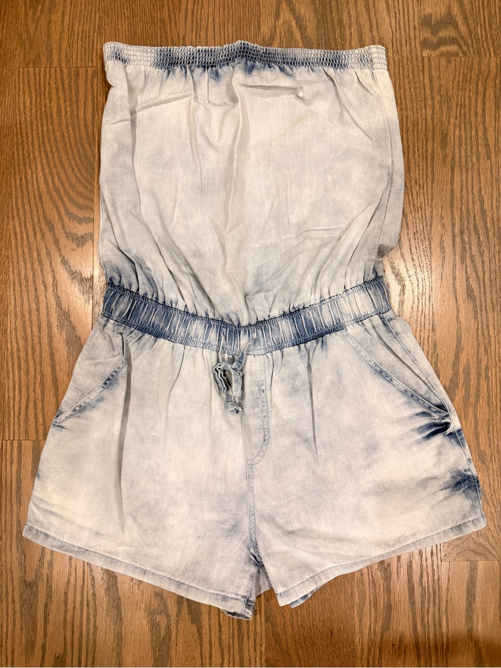 Rue21 Light Wash Denim Strapless Romper Shorts - Light Blue